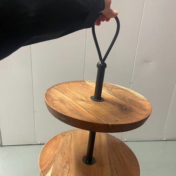 Two-Tiered Iron & Wood Countertop Fruit Stand - Picture 2 of 5